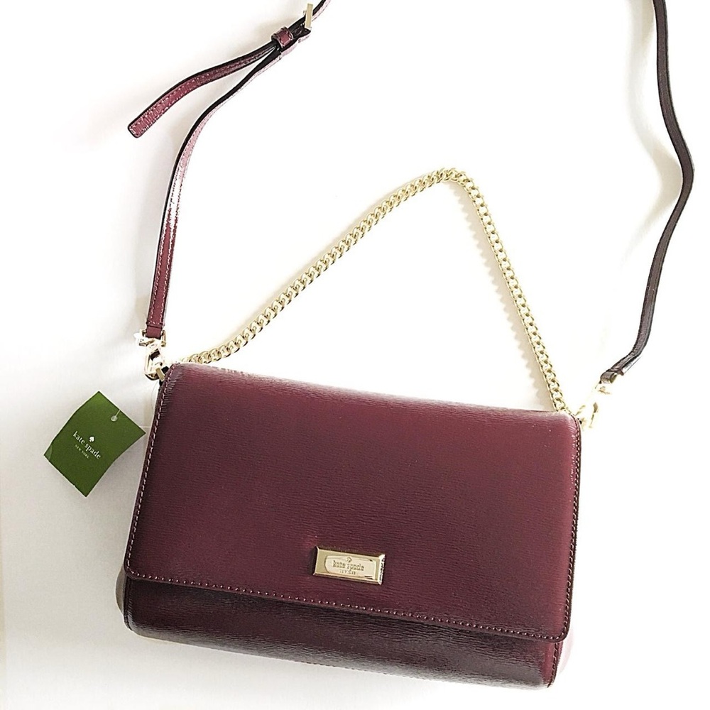 Kate Spade Greer Bixby Place Red Mulled Wine Cross Body Shoulder Bag